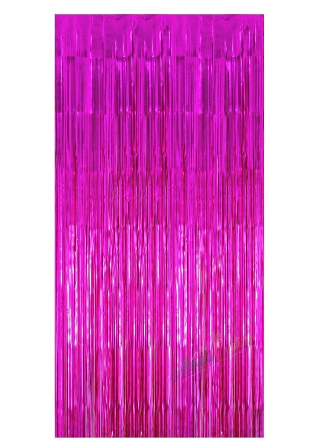 WOLFANO Metallic Foil Fringe Curtains for DJ, Disco Theme and Birthday Party Decorations, 6 ft Long (Purple,Rose Gold) (Pack of 2) - Image 5